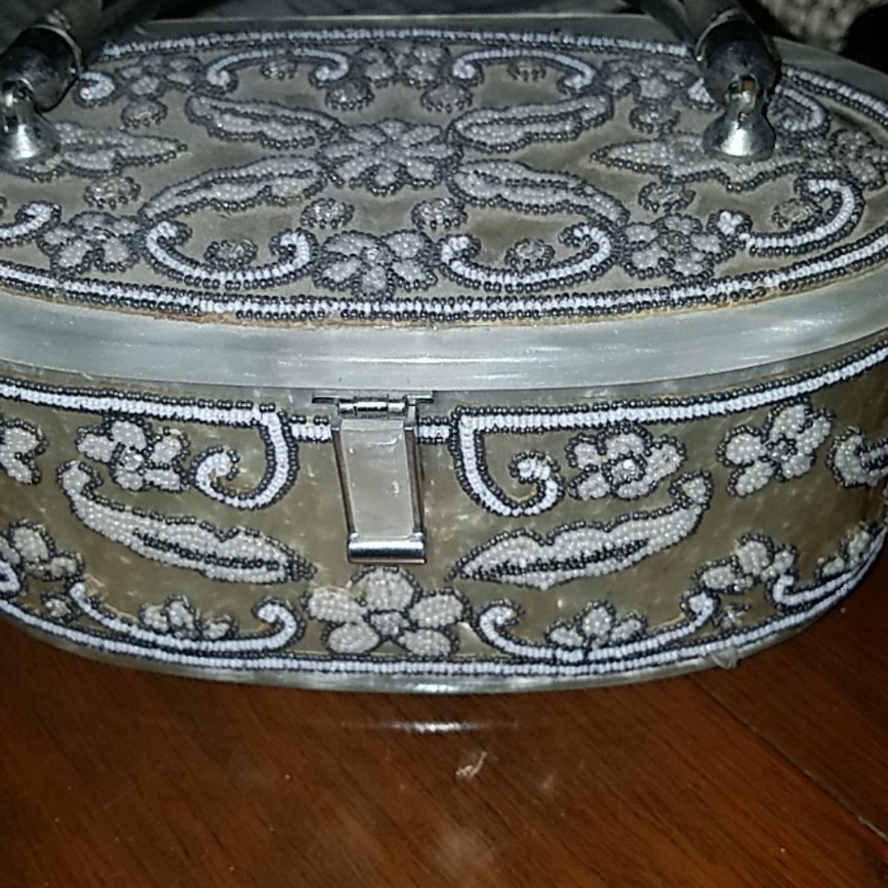 COPY - Vintage lucite handle beaded